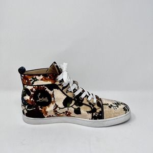 Christian Louboutin Velvet Floral Bip Bip Orlato High Top Sneakers